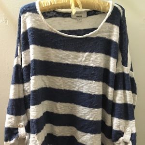 NowGen Sonoma women’s 2x striped cotton blouse/sweater